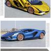 1:18 Lamborghini New Energy Super Sports Car Alloy Die-cast Car Model Sound and Light Series Pull Back Function Children's Toy Boy Birthday Gift