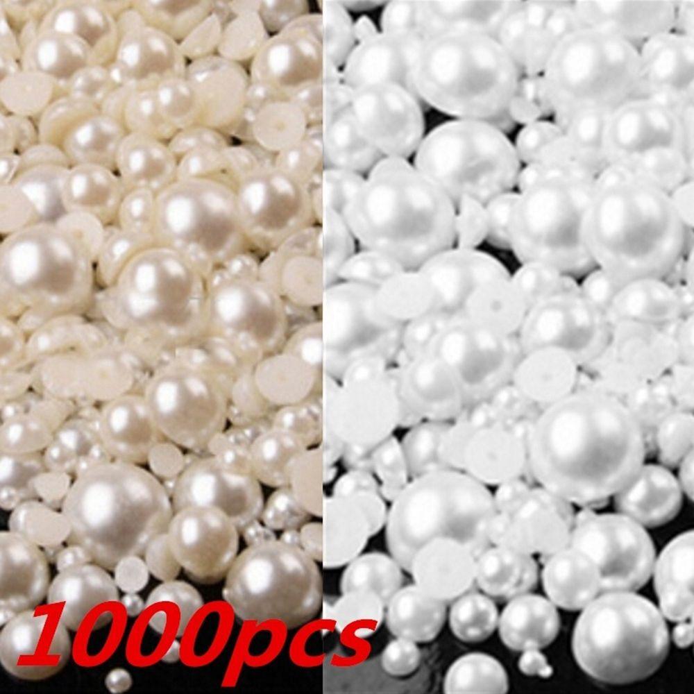 1000 шт. Новое DIY украшение Плоская спинка Смола Полукруглые Жемчужины Нейл-арт АБС Имитация