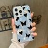 Чехол для телефона с блестками и перьями и принтом бабочек для iPhone 16 Pro 15 Pro Max 14 13 12 11, блестящий, ударопрочный, мягкий, гибридный, жесткий, задняя крышка из ПК