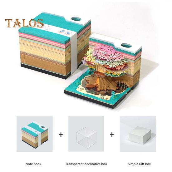 3D Tree House блокнот бумажная скульптура модель гладкий письменный стол календарь семейный блокнот со светодиодной подсветкой