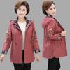 Women Jacket Female Jacket Autumn Emboridery Coat Plus Size Hooded Windbreak Zipper Jacket Coats Pocket