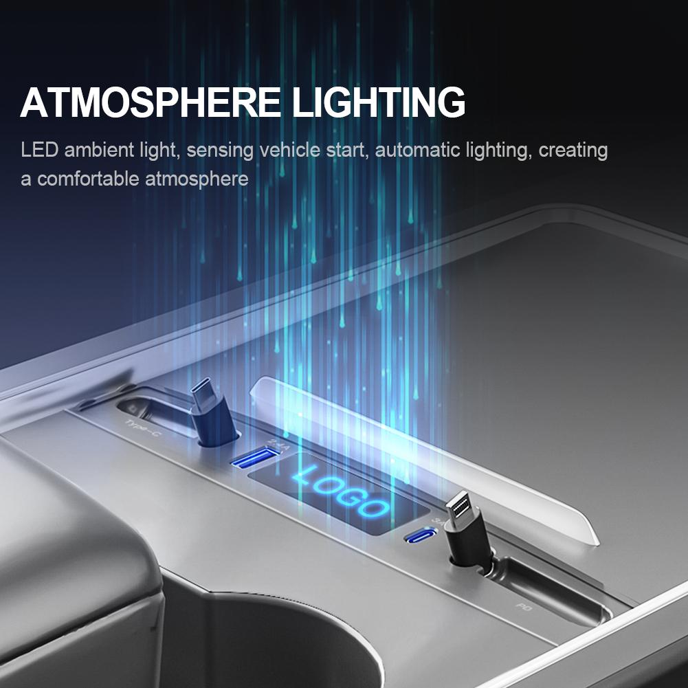 Док-станция с двумя USB-портами USB-адаптер центральной консоли, цифровая док-станция расширения QC3.0 Plug and Play для Tesla Model 3 Model Y