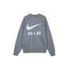 Nike Свитшот с логотипом Air Letter, круглый вырез, повседневный, с флисовой подкладкой, свободный крой, длинный рукав, мужской, серый FB7204-065