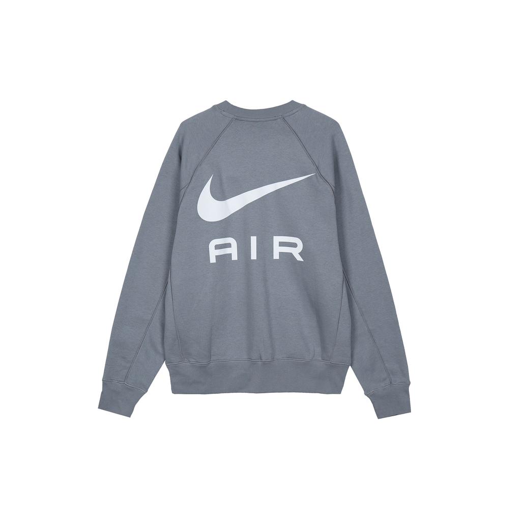 Nike Свитшот с логотипом Air Letter, круглый вырез, повседневный, с флисовой подкладкой, свободный крой, длинный рукав, мужской, серый FB7204-065