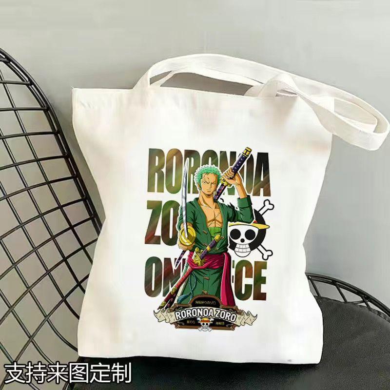 Японский мультфильм комиксы One Piece Студенческая холщовая сумка Большая вместимость Сумка для учебы Сумка через плечо в стиле аниме 0029
