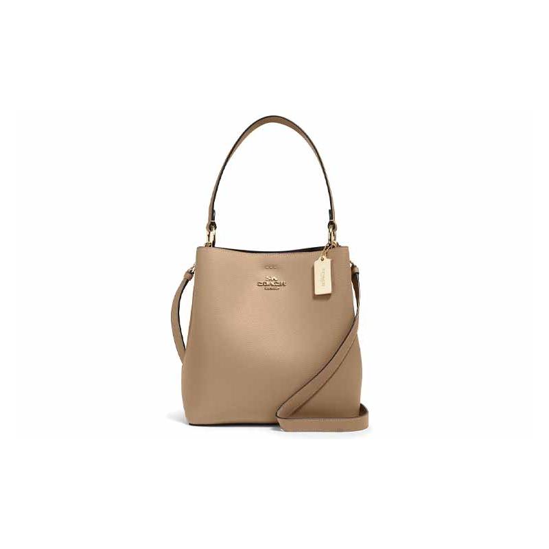 Coach Город 26 Однотонная кожаная сумка-ведро Сумка-тоут Сумка для покупок Ручная сумка Через плечо Большая женская Коричневая