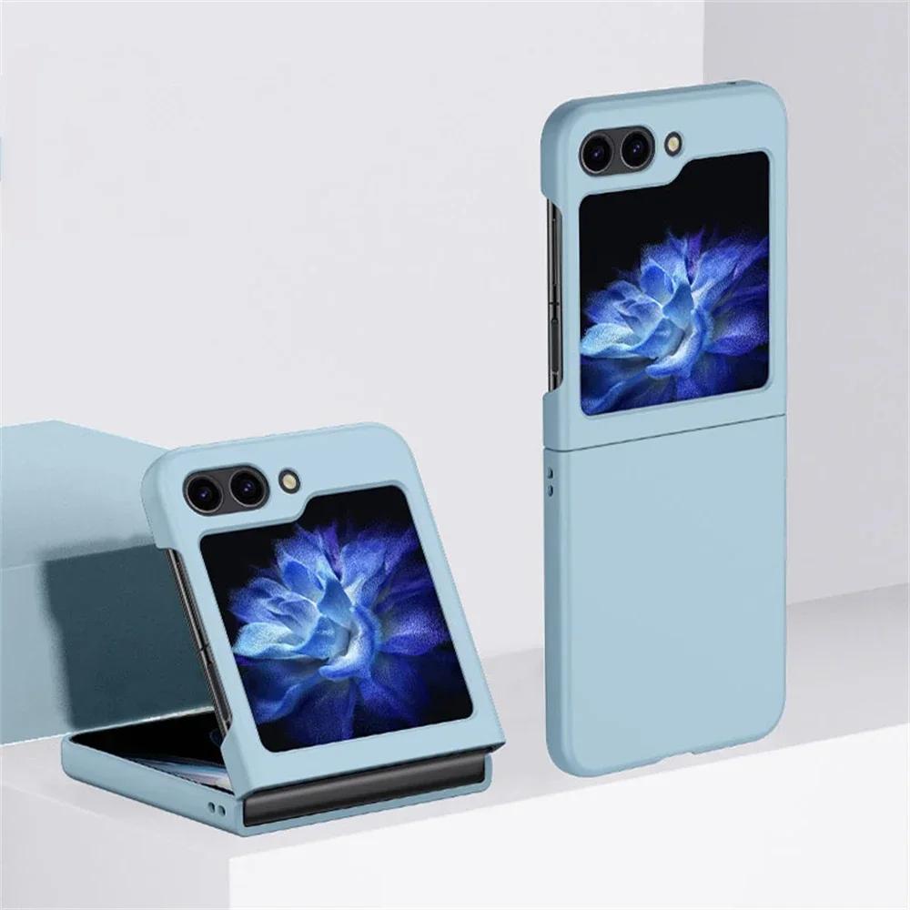 Ультратонкий чехол-бампер матовый, конфетного цвета, для Samsung Galaxy Z Flip 7 6 ZFlip 3 4 flip7, однотонный, ударопрочный, из твердого поликарбоната