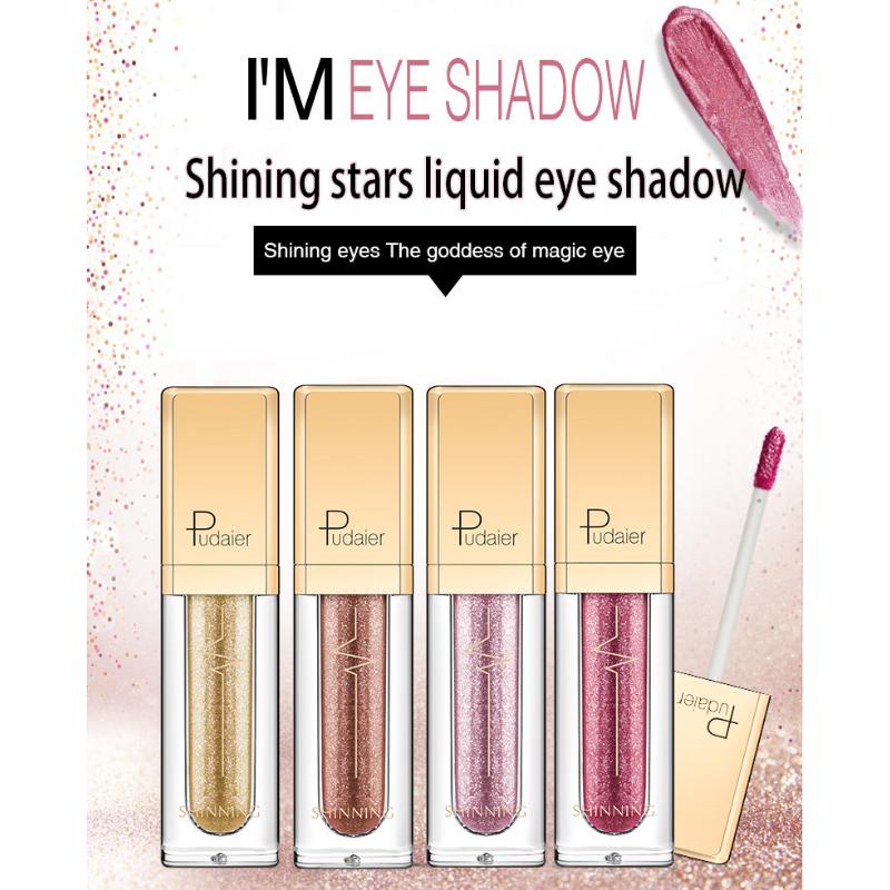 Pudaier 18 Shimmer Eyeshadow Liquid Diamond Перламутровые тени для век Лежащие слезы шелкопряда Жидкие тени для век