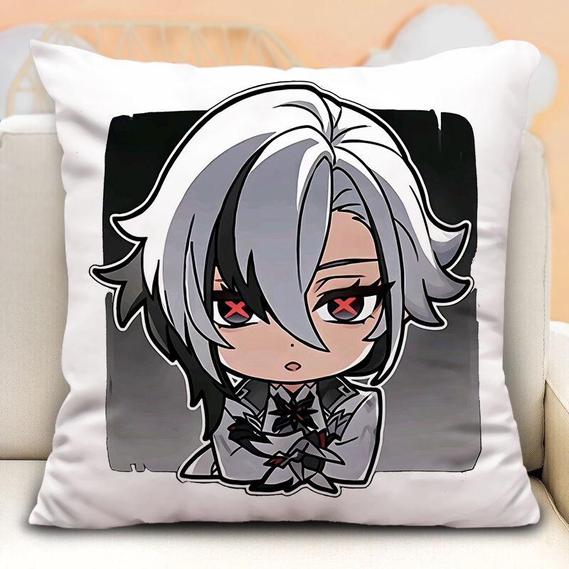 Наволочка с изображением слуги Арлекино из Genshin Impact, периферийные устройства в стиле аниме, наволочка на диванную подушку, наволочка на подголовник автомобиля