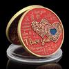 Happy Valentine's Day gold and silver commemorative coin, lucky love commemorative medal, Qixi, Valentine's Day gift