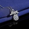 Yiyuan Bow Necklace for Women, Sterling Silver Plated Copper, 41-50cm Chain, Square Bow Pendant