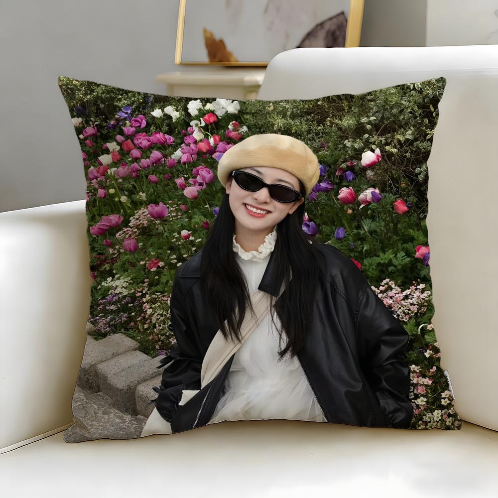celebrity star Shen Yue Cushion Cover Soft EasyWash Pillow Case Versatile for Couch Bed Travel and Office