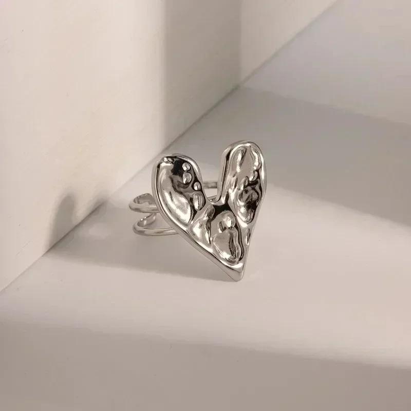 Stainless Steel Hollow Daisy Flower Rings for Women Simple Gold Copper Color Open Ring Anti Allergic Rust Proof Stylish Zircon
