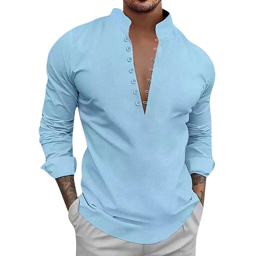 Дизайнерские весенне-летние мужские повседневные хлопковые льняные рубашки с длинным рукавом, свободные рубашки