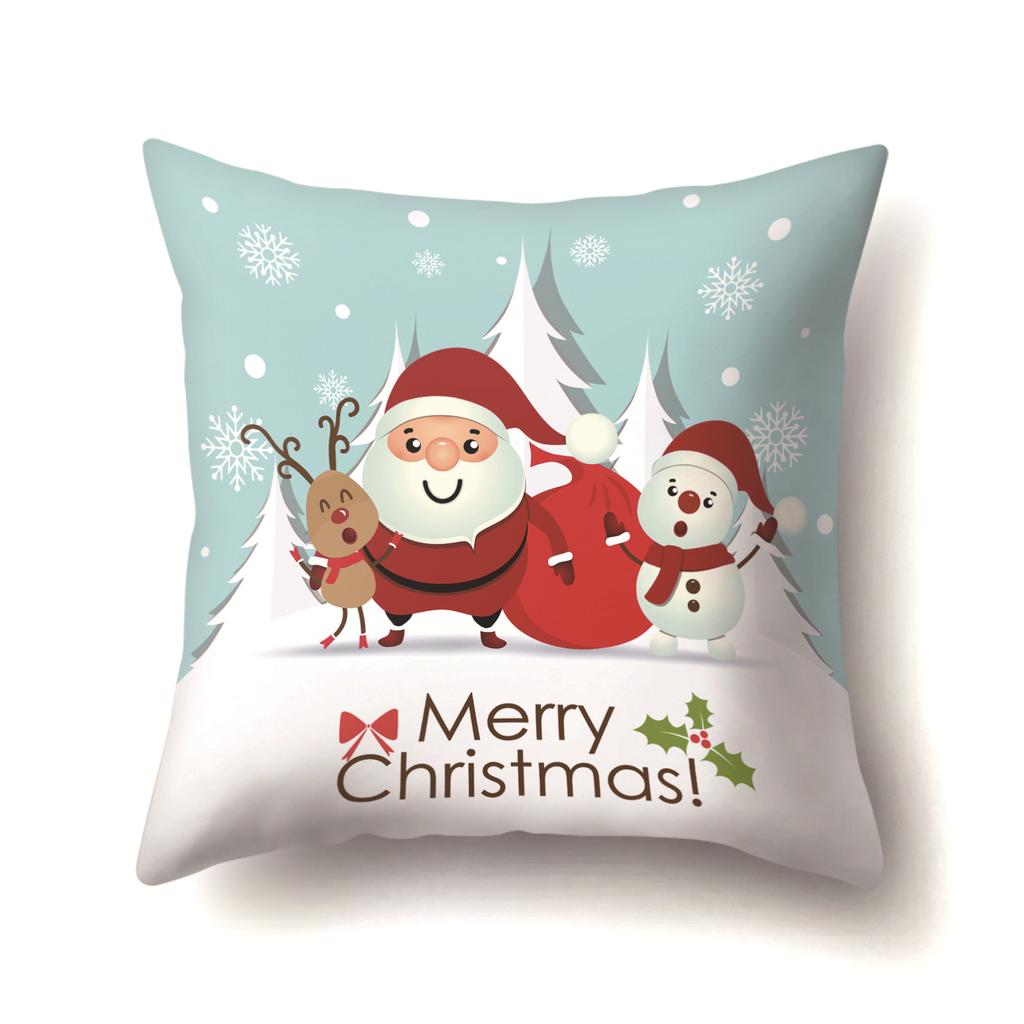 Christmas Santa Claus, Trees, Etc. Polyester Pillow, Sofa Cushion, Bedside Decoration