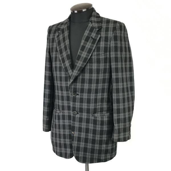 Винтажный пиджак-блейзер 80-90-х годов с биркой Approved Showa Bubble, в клетку, приталенный, для мужчин S-M, Япония cBH622(ИСПОЛЬЗОВАЛ)