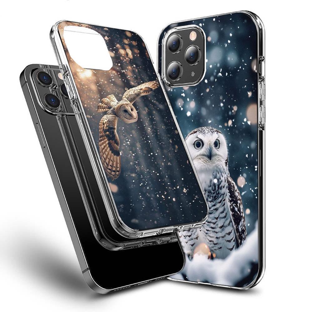 Чехол для телефона "Сова зимой" Для Iphone 16E 15 Pro 14 Plus 17E 16 17 Pro Max Air 11 12 13 Mini Ударопрочный Capa Милый Чехол TPU Cle