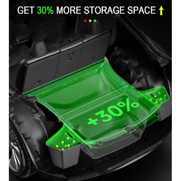 TESMAYX Car Trunk Side Left Right Tidying Packet Storage Box For Tesla Model Y Juniper 2025 Flocking TPE Mat Cover Organizer