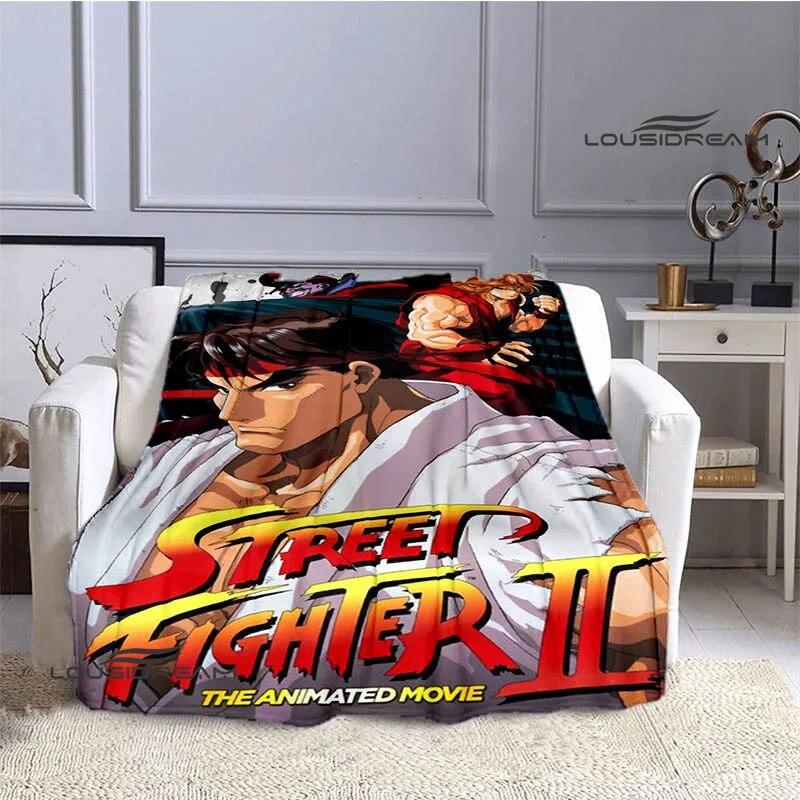 Классическое одеяло с принтом Street Fighter, теплое одеяло с фланцами, подкладка для кровати, домашнее дорожное одеяло, одеяло для пикника, подарок на день рождения