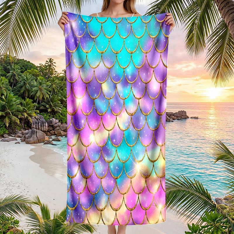 Mermaid Fashion Beach Towel: Ideal for Summer Adventures Soft, absorbent and quick drying suitable for swimming and bathing