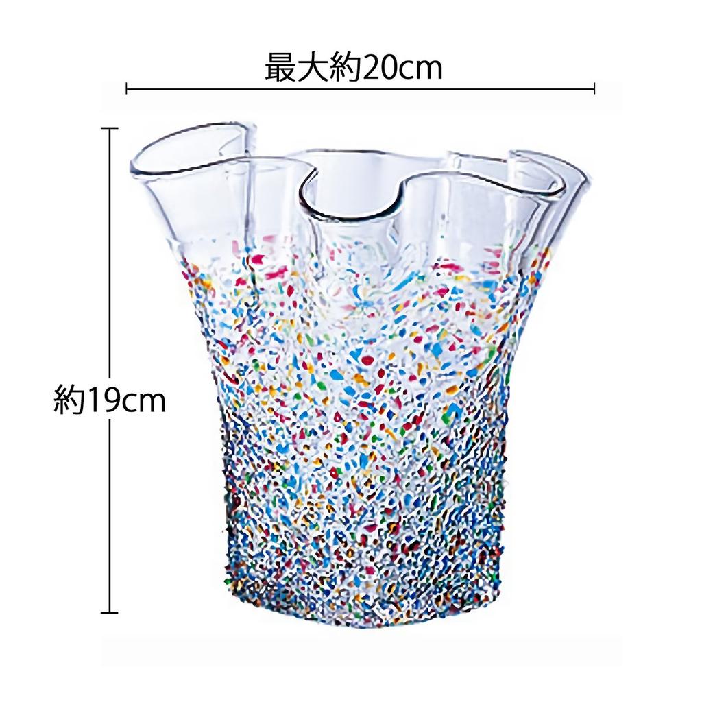 ADERIA Tsugaru Vidro Ваза с оборками, маленькая, Nebuta, сделанная в Японии, ваза с основанием для цветов, стильная стеклянная ваза для одного цветка, контейнер для цветов, сухоцветы, икебана