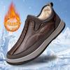 Men's Slip-On Winter Boots - Thermal Insulated Cold Weather Shoes with Non-Slip PVC Sole, Easy Slip-On Closure,Short Boot Design