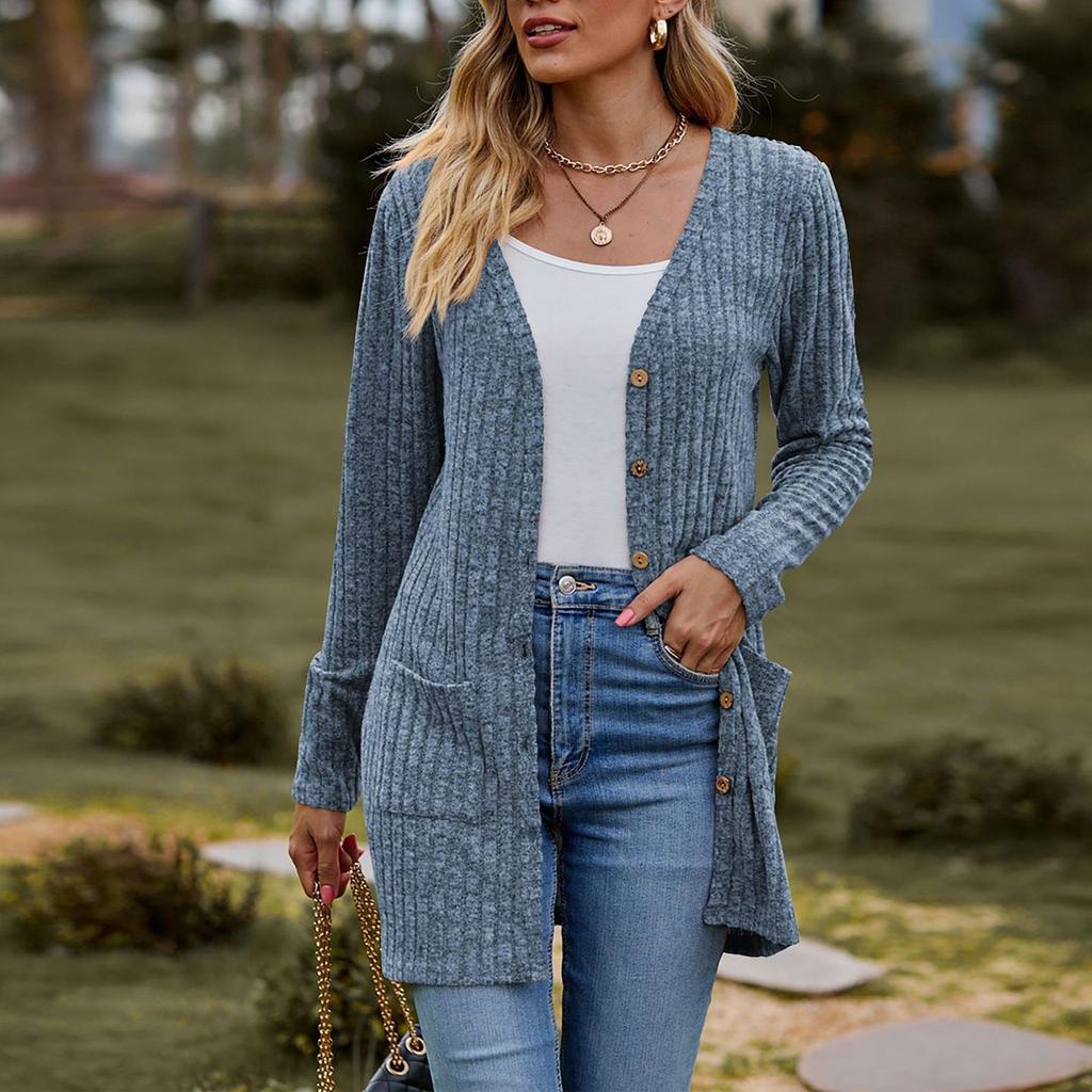 Женский женский кардиган с длинным рукавом, свитер, пальто, топ