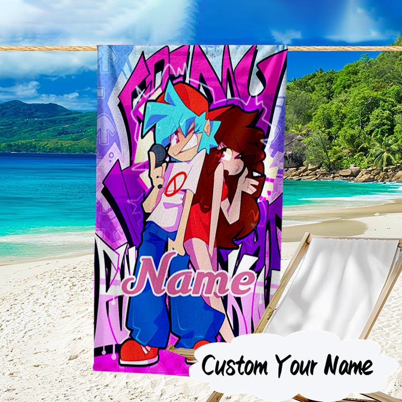 Custom Name Friday night Microfiber Beach Towel Super Soft & Absorbent for Bath, Beach, Travel Bath Time Accessory, Fan gifts