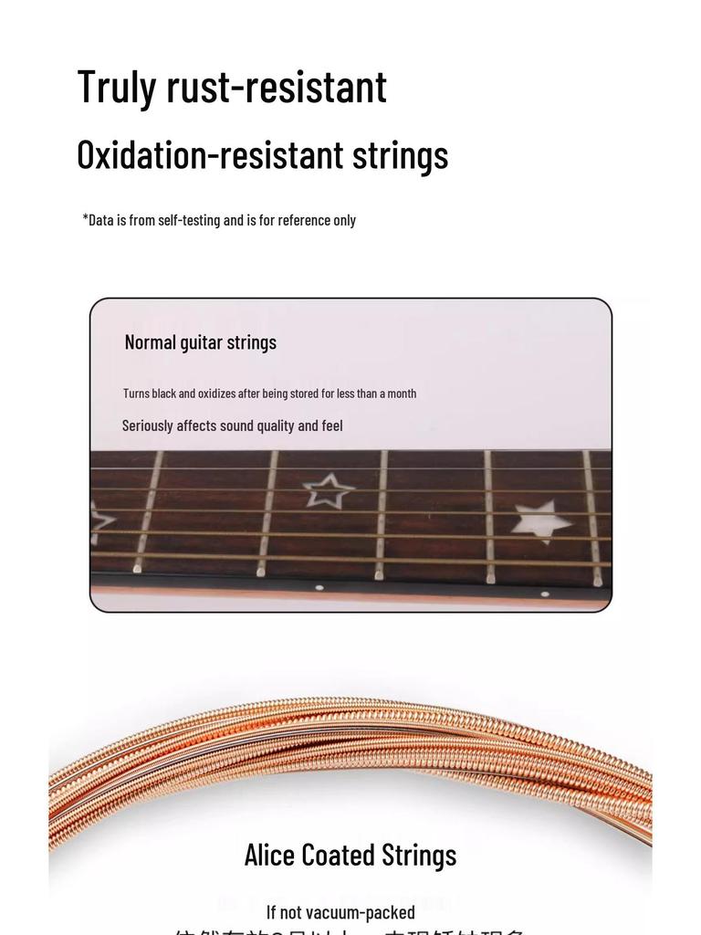 Комплект струн для акустической фолк-гитары Alice, покрытые фосфорной бронзой (6 строк)