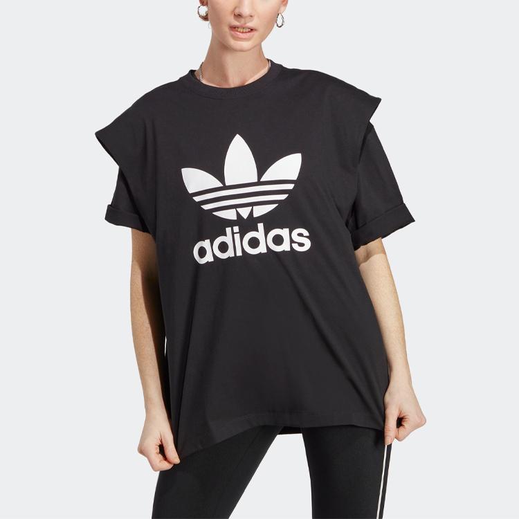 Adidas Originals Always Originals Спортивная футболка с графическим принтом Женские топы Черные IC8805