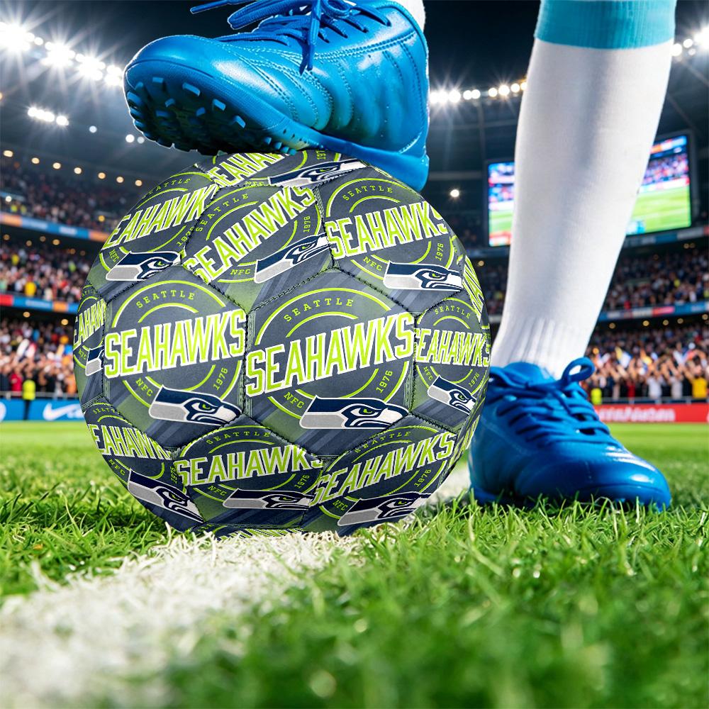 Seattle Seahawks Size 5 Sports Training Ball Shock Absorbing Durable Ball For Match Daily Practice Outdoor Activities