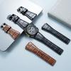 24mm High Quality Cowhide Leather Watch Strap for BR Bell Ross Watch Chain BR01 BR03 Convex New Bamboo Knot Pattern Wristband
