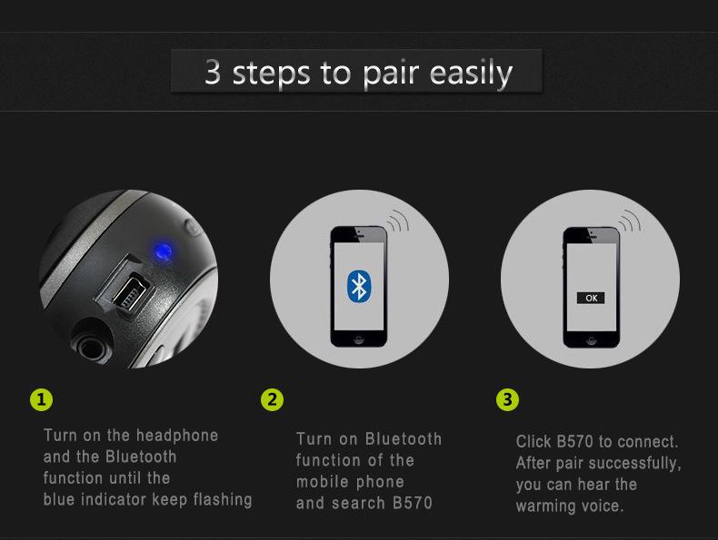 Трансграничные 570 Полноразмерные Bluetooth-наушники с MP3, Стереозвуком и Встроенным Микрофоном