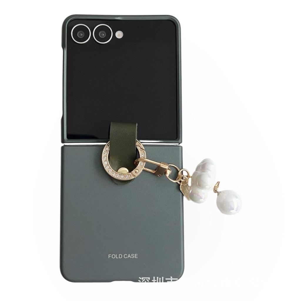 Samsung Z Flip7 Frosted Skin-Feel Case with Hand Strap - Drop-Proof Protective Cover for Flip6