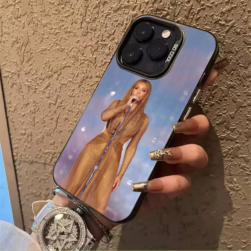 pop diva-B-eyoncé Phone Case For iPhone 17,16,15,14,13,12,11 Plus Pro Max Colored Silver Phone Case