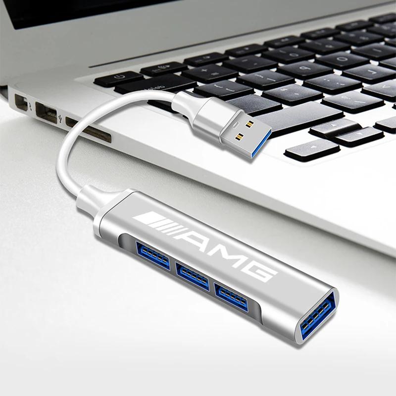 Car Sticker Car USB Hub Splitter Docking Station Type C Charger Interior Accessories For Mercedes benz AMG W204 W203 W212 W211 W