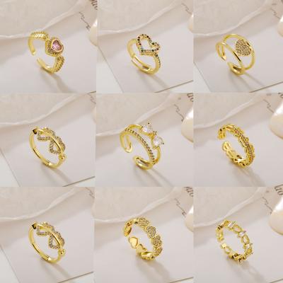 Легкое роскошное нишевое открытие High Sense Fashion Zircon Ring женское простое регулируемое кольцо