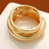 1PCS Gold Color Minimalist Chunky Bracelets For Women Fashion Elegant WaterProof Design Open Cuff Bangles Set Retro Jewelry Gifts
