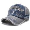 Retro Washed Old Baseball Cap Outdoor Men And Women Spring  Flying Edge Embroidered Bull Head Sun  Cap