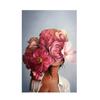 Nordic Flowers Head Woman Canvas Paintings On the Wall Art Posters And Prints Feather Girls Wall Pictures Home Decoration Cuadro