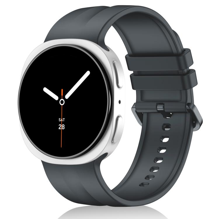 Solid Color Vertical Striped Silicone Watch Band for Galaxy Watch9 / 8 / 8 Classic, Adjustable Replacement Strap