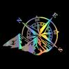 Mountain Compass Fashion Laser Car Sticker Auto Body Styling Decoration Decal Rear Windshield Stickers Auto Exterior Accessories