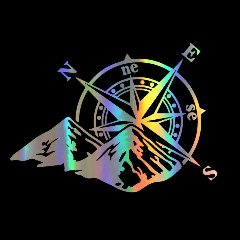 Mountain Compass Fashion Laser Car Sticker Auto Body Styling Decoration Decal Rear Windshield Stickers Auto Exterior Accessories