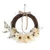 Artificial Flower Rattan Wreath for Front Door Handmade Floral Twig Garland