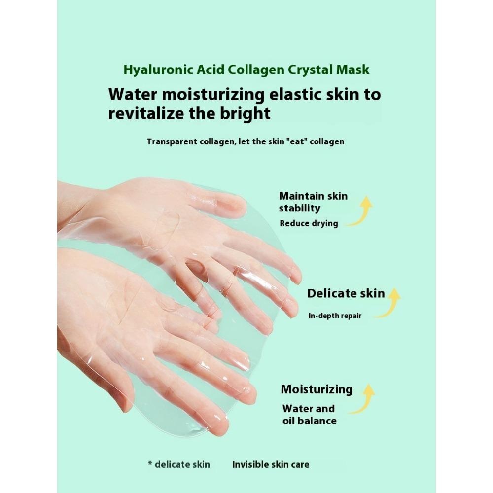 Маска с гиалуроновой кислотой и коллагеновыми кристаллами, успокаивающая и осветляющая, увлажняющая маска для кожи человека против морщин