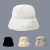 Winter New Imitation Rabbit Fur Hat Thick Plush Basin Hat Women's Versatile Cold Warm Bucket Hat