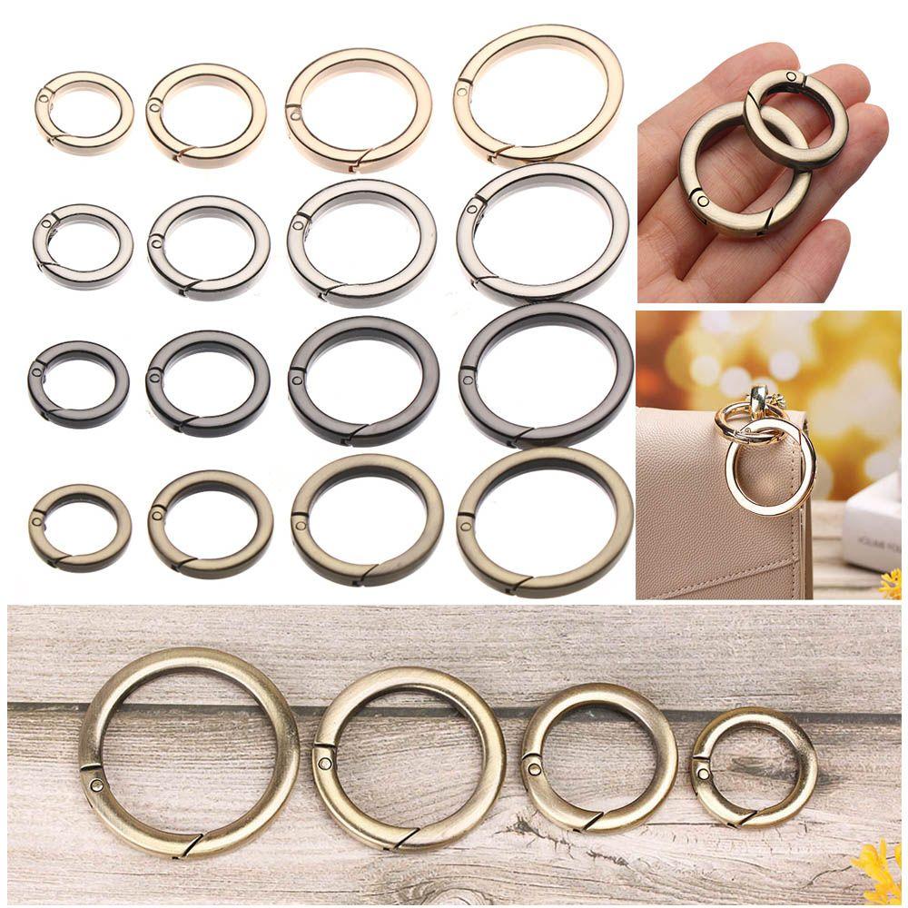 Round Push Trigger Bag Belt Buckle Spring O-Ring Buckles Carabiner Purses Handbags Snap Clasp Clip