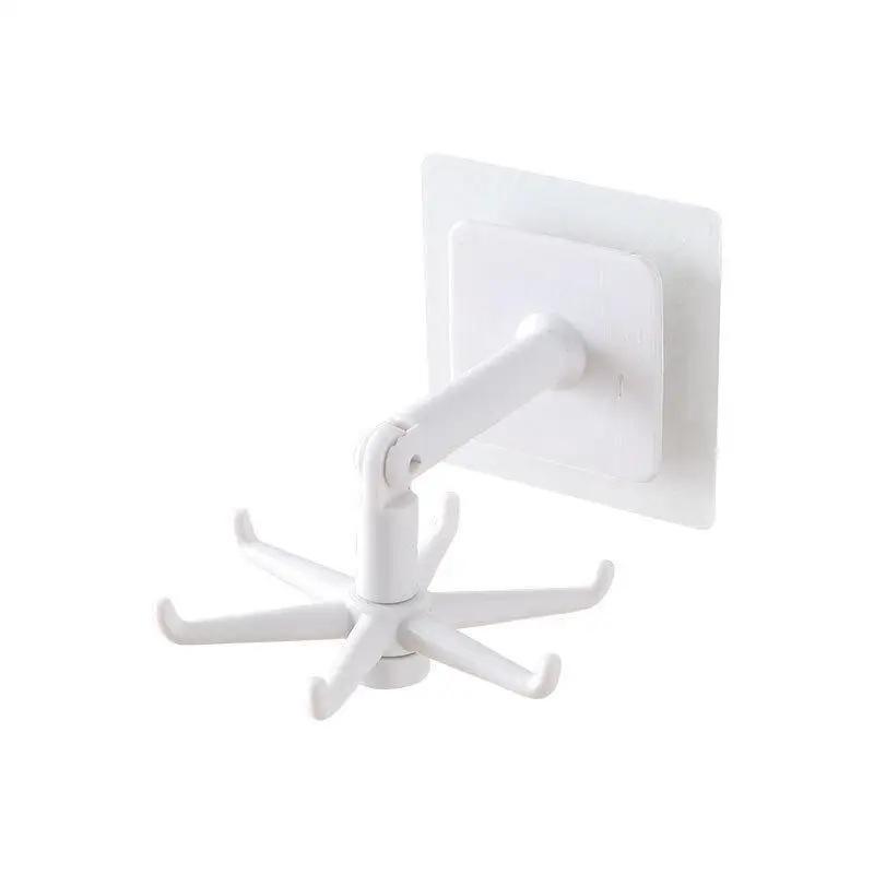 360 Degrees Rotating Hook Punch-Free Kitchenware Storage Rack Clothes Ties Hanging Organizer Holder Bathroom Kitchen Utensils
