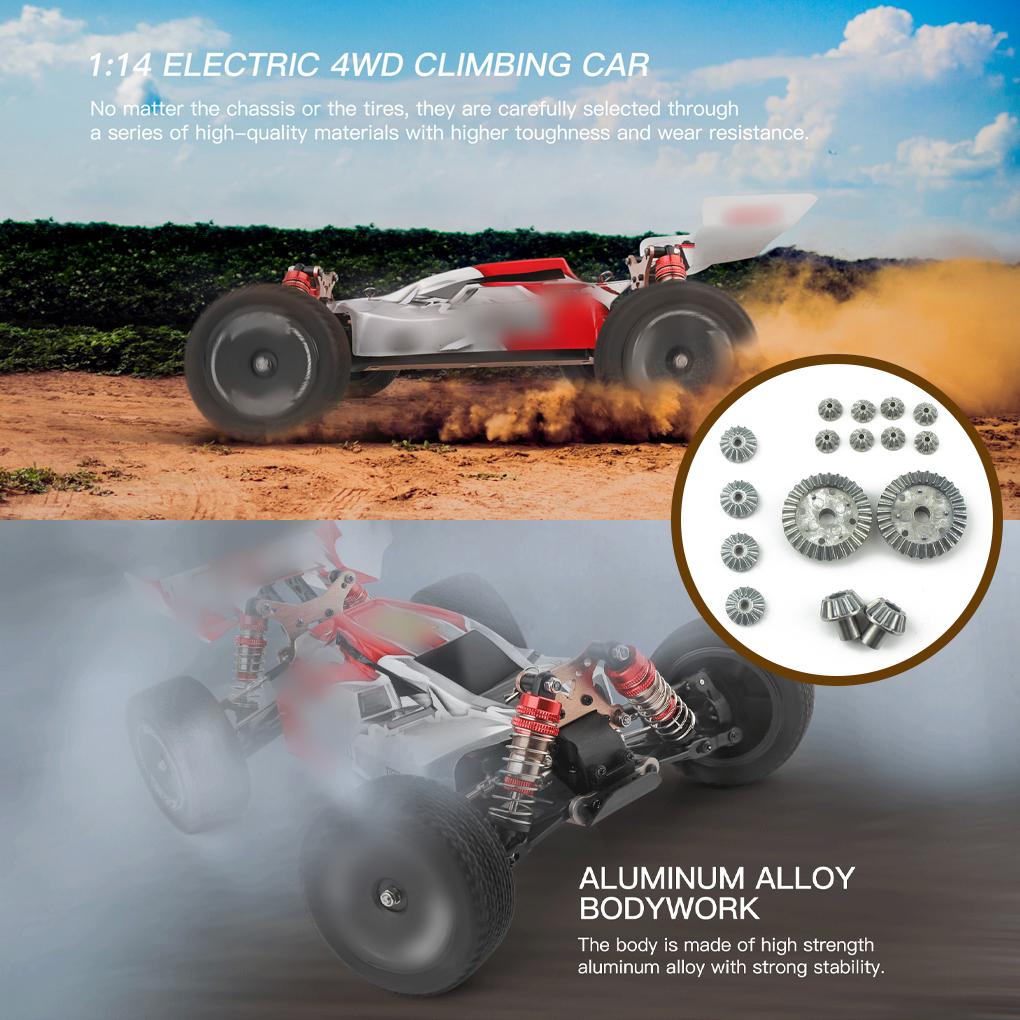 16Pcs/Set Zinc Alloy Differential Driving Gear Remote Control Modification Parts Repairing Replacement for 144001 144002