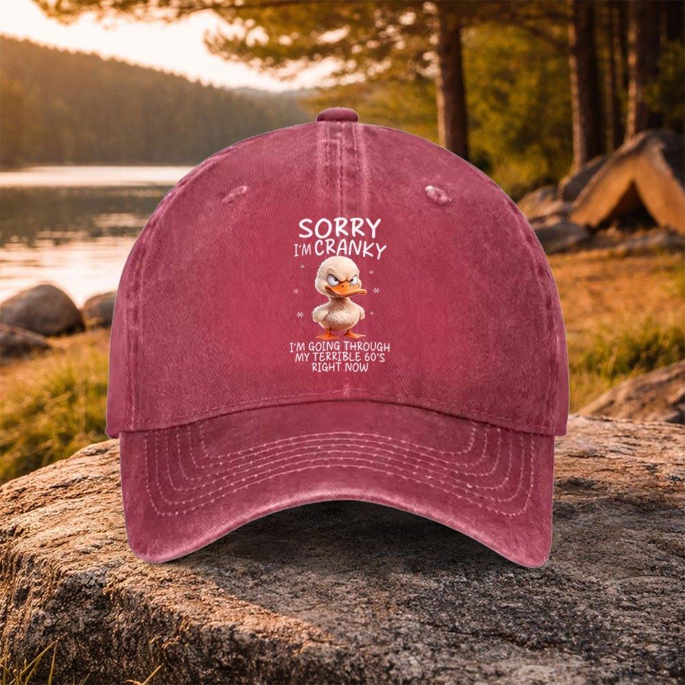 Duck Print Baseball Cap Lightweight Washed Duckbill Hat for Unisex Women Unisex Casual Outdoor Golf Hat
